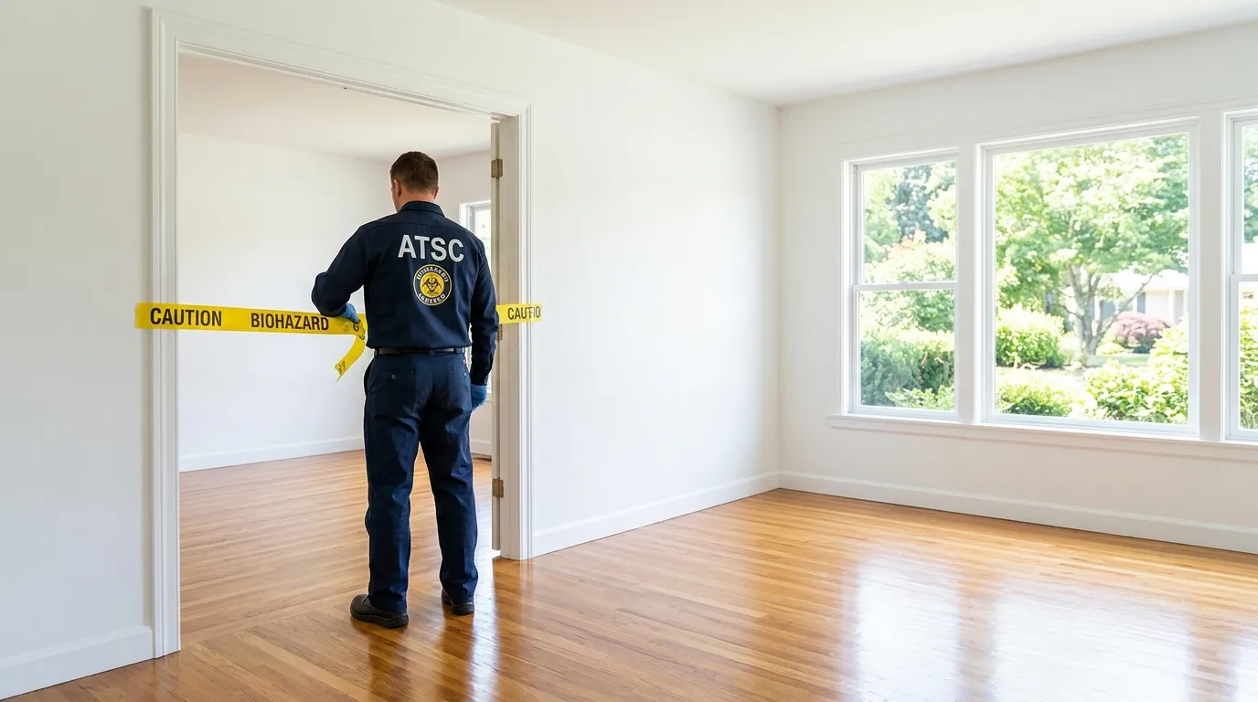 Certified biohazard cleanup crew performing Decomposition Cleanup in Whitehall